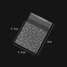 100 piezas/paquete Bolsas con cierre de plástico con estampado de lunares de moda, empaque transparente mate para aretes, collares, pulseras, almacenamiento y exhibición - bolsa - Ver 10