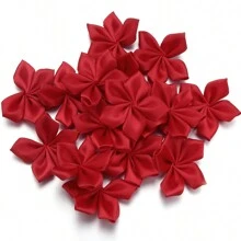 20 件/包 6 厘米缎面手工五角形 5 瓣花 DIY 发夹、胸针、服装配饰 - 彩色 - 查看 18