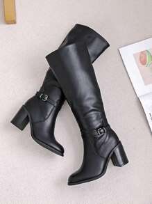 Women Plus Size Fashionable Knee-High Boots, Slim Heel