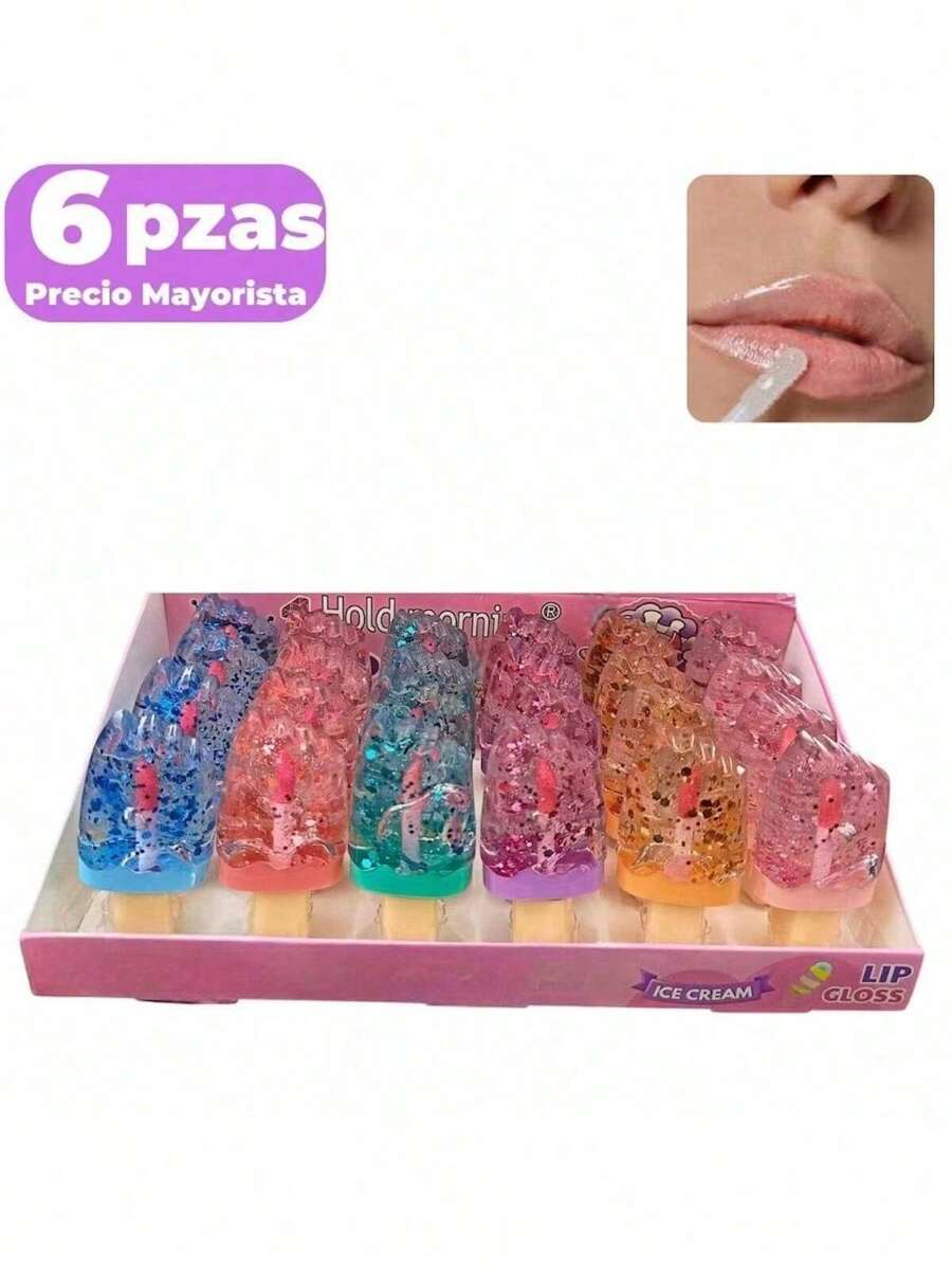 Gloss Para Labios En Forma de Paleta, maquillaje mayoreo - Multicolor - Ver 1