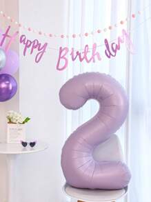 Globo de lámina grande extra de 40 pulgadas con número púrpura de crema de taro para decoración de fiesta de cumpleaños o aniversario