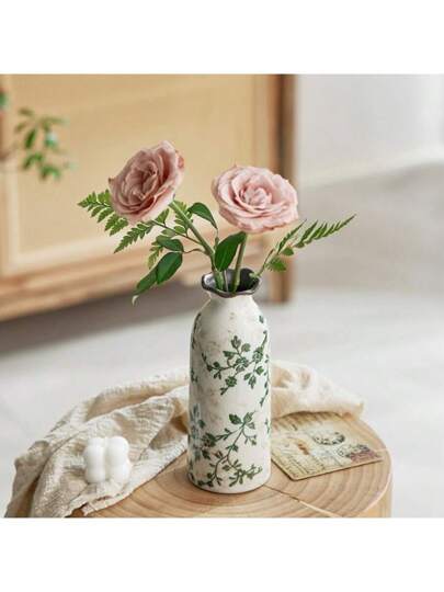 Retro Mini Crackle Ceramic Flower Vase, Single Stem Hydroponic Vase Rustic Bloemen Arrangement, Birthday Graduation Home Room Glass view 7