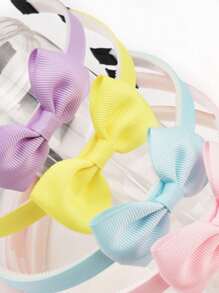 10 chiếc băng đô nơ dễ thương, phụ kiện tóc nơ ruy băng chống trượt màu trơn cho bé gái - Nhiều màu - Xem 4