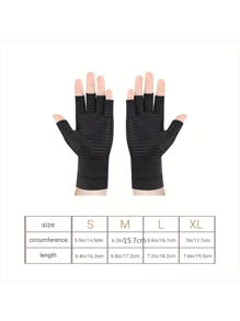 男女款铜质压缩无指手套，按摩手套，适合骑行、自行车、驾驶、锻炼、训练、健身和户外活动