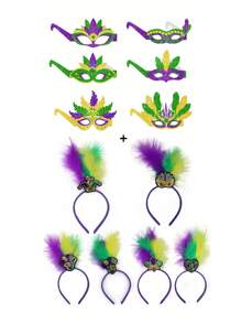 12/6/2/1pc Shiny Party Street PVC Plastic Headbands And Masks, Suitable For Festival Celebration, Outdoor Party, Masquerade Prom - Multicolor - View 15