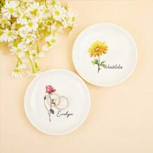 1 Stück personalisierte Geburtsblumen Schmuckschale, individuelle Geburtsblumen Schmuckablage, Schmuckablagen, Schmuckablage-Schale, Keramik Schmuckablage, Schmuckablage für Frauen, Schmuckschale-Ablage, Keramik Schmuckschale, Sammlerstück Keramik Schmuckablage, kleine Schmuckablage, Marmor Schmuckablage, Ringablage für Schmuck, Schmuck, Brautjungfer-Geschenke, Geburtstagsgeschenke für Frauen, Weihnachtsgeschenke für Frauen