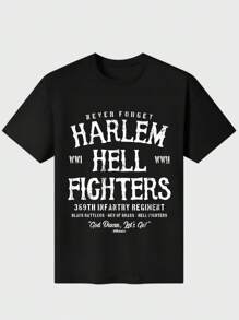 The Never Subdued Harem Hellwell Warrior T Shirt  Casual Digital Print 220g Pure  Heavy 100% Cotton T Shirt - Black - View 1