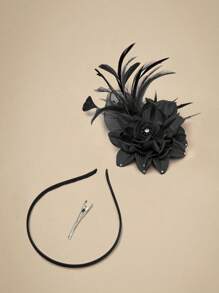 1Pc Fascinator Hats For Women Tea Party Hat Kentucky Flower Organza Fascinators Headband Brooch Derby Hats For Wedding - A - View 4