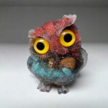 1pc Resin Mold Natural Crystal Chip Stone Handcrafted Owl Resin Figurines Collectibles Of Colorful Owl Gifts And Desktop Decoration For Home Interior Space And Reiki Animal Sculpture Shelf Accents Ornament For Home Office Decor Purple Home Decor