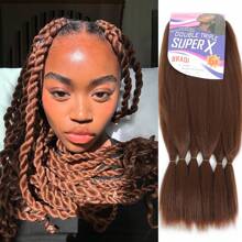 24 Polegadas 6 peças/Pacote Extensões de Cabelo Trançado Sintético Soft Yaki Pré-Esticado, Tranças de Crochê Sintéticas Profissionais Adequadas para Todas as Mulheres - Multicolorido - Visão 5