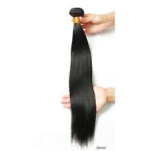 Set de 1 pieza/3 piezas de extensiones de cabello humano virgen brasileño liso, color natural, 8-30 pulgadas - Negro - Ver 4