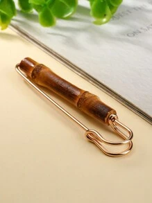 1pc Bamboo Style Safety Pin Brooch For Sweaters, Scarves, Shawls - Golden Color - Large Vintage Feather Pin Clasp - Sewing Accessories Travel Essentials Travel Accessories Travel Must Haves - Multicolor - View 9