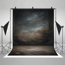 黑色抽象摄影背景布，装饰性人像摄影背景，拍照道具，人像摄影背景布，乙烯基材质 - A款 - 查看 1