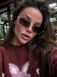 1 Paio di Occhiali vintage in Metallo a Semicerchio, Personalizzabili, Versatili, Adatti per Donne, Ideali per Outfit Autunno/Inverno, Accessori da Spiaggia, Stile Vintage Y2K Tutto-Matching, Business Casual, Vacanze Estive in Spiaggia, Attività all'Aperto, Viaggi - Multicolore - Visualizzare 10