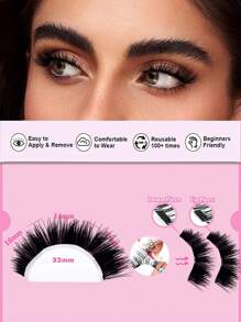 1 Pair Magnetic Eyelashes Soft Magnetic Lashes With Applicator, Lash Fixer, 3s Application 1s Removal Top Quality Hot Sell No Glue Needed Soft Magnets False Eyelashes Waterproof - Fluffy Lashes - View 9