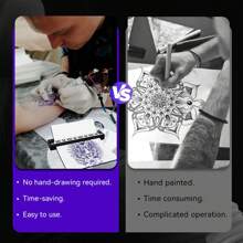 PeriPage P90 Wireless Tattoo Printer | Portable Ink-Free Body Art Machine | 1s Fast Printing For /Android/PC | Party Travel Tattoo Sticker Maker - 1 Printer +10 Pieces Of Tattoo Paper - View 7