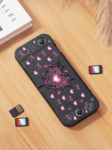 1pc New Switch2 Protective Case (2025), Compatible With Switch2/ Switch OLED/ Switch NS/ Lite, Pink Mesh Heart And Pink Bow Decor Protective Cover/Storage Bag Compatible With Switch Extended Battery Version Console, Scratch-Resistant, Best Gift Compatible With Switch Player - Multicolor - View 9