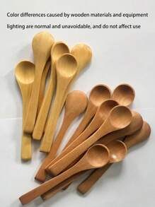 50/20/10/6件套木柄勺、汤勺、咖啡勺、蜂蜜和果酱勺、家庭/咖啡/创意餐勺、学校用品 - 米色 - 查看 5
