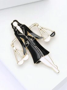 Fashionable Enamel Female Lawyer Brooch For Women Men Dress Suit Accessories Party Banquet Gift