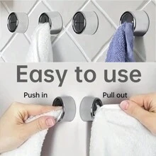 Kitchen Towel Holder, Self Adhesive Wall Dish Towel Hook, Round Wall Mount Towel Holder For Bathroom, Kitchen And Home, Wall, Cabinet, Garage, No Drilling Required