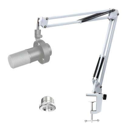 YOUSHARES White Mic Boom Arm Compatible With FIFINE K688 Recording XLR/USB Microphone - FIFINE K688 Boom Arm White Mic Stand Microphone Arm, K688 Mic