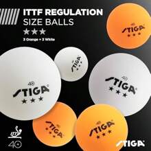 STIGA Performance 4 Player Ping Pong Paddle Set Of 4 Table Tennis Rackets 6 3 Star Orange And White Balls - Orange,White1 - View 5