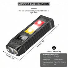 1pc Mini Outdoor COB Long Runtime Strong Light Camping Repair Magnetic Adsorption Multifunctional Work Flashlight