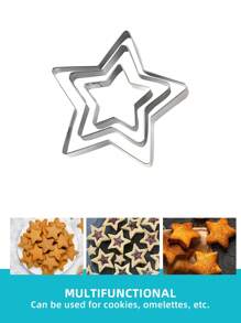 Stainless Steel Star Shaped Cookie Mold, 5pcs Stainless Steel Cookie Cutter Mold, Hand Press Biscuit Mold, Fruit/Vegetable Cutting Mold, Dumpling Press DIY Kitchen Tool, Suitable For Children's Day, Wedding, Birthdays, New Year, Halloween, Christmas, Easter, Valentine's Day, Thanksgiving Celebrations, And Other Festive Parties-Children's Day, Halloween Or Christmas Party
