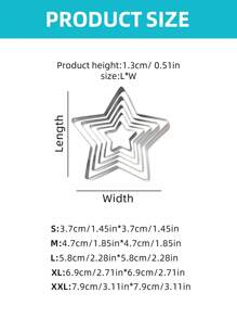 Stainless Steel Star Shaped Cookie Mold, 5pcs Stainless Steel Cookie Cutter Mold, Hand Press Biscuit Mold, Fruit/Vegetable Cutting Mold, Dumpling Press DIY Kitchen Tool, Suitable For Children's Day, Wedding, Birthdays, New Year, Halloween, Christmas, Easter, Valentine's Day, Thanksgiving Celebrations, And Other Festive Parties-Children's Day, Halloween Or Christmas Party