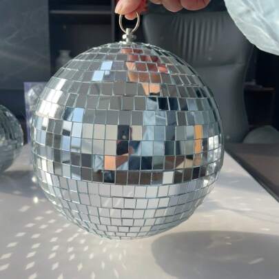1pc 20cm Silver Reflective Mirrored Disco Ball, Laser Stage Ball For Party/Wedding/Festival Decoration / 1pc 10cm Mirrored Ball + 6pcs 5cm Mirrored Balls Gifts Birthday Graduation
