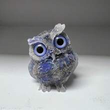 1pc Resin Mold Natural Crystal Chip Stone Handcrafted Owl Resin Figurines Collectibles Of Colorful Owl Gifts And Desktop Decoration For Home Interior Space And Reiki Animal Sculpture Shelf Accents Ornament For Home Office Decor Purple Home Decor