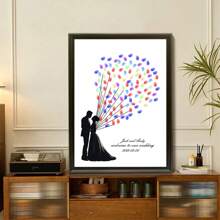 1 Stück Leinwand Kreative Fingerabdruck DIY Finger Malerei Poster Hochzeit Party Firmen Jahrestreffen Personalisierte Fingerabdruck Check-In Baum Bilder, Freunde und Freunde Check-In Fingerabdruck Erinnerungsposter, Erhöht den Spaß, Dekorative Malerei, Wohnzimmer, Schlafzimmer, Dekorativer Poster, Unvergesslich, Bedeutungsvoll, Wohnzimmer Schlafzimmer Dekoration Hängendes Bild Luxus Wandbehang, Rahmenlos, Grafik Muster
