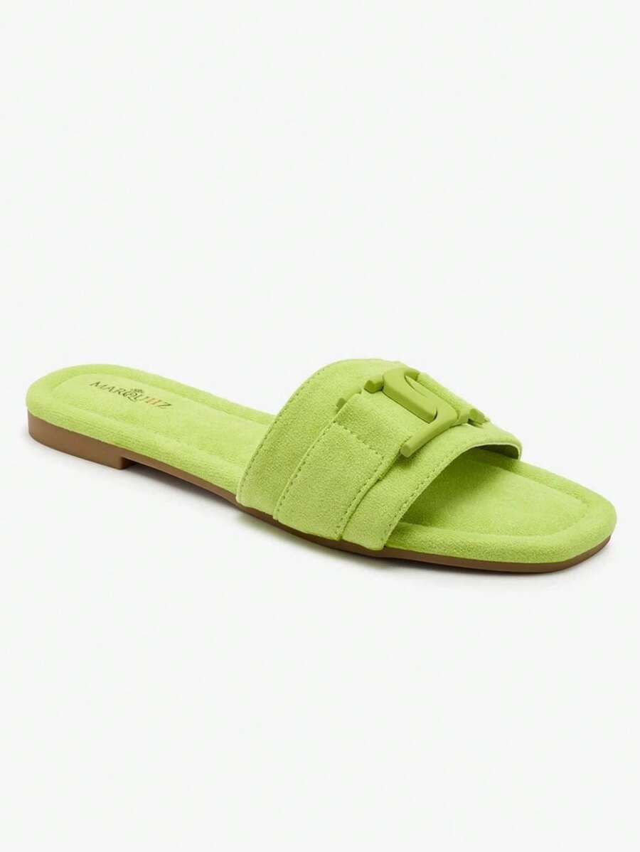 Royalfashion Lila Damen Flip-Flops mit Schnalle Rydr - Lindgrün - Übersicht 1
