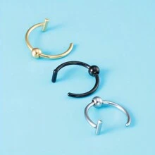 1/3pcs Fake Lip Ring Fake Piercing Stainless Steel Fake Nose Ring Septum Non Piercing Punk Women Body Jewelry