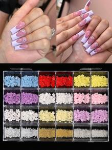 240pcs Mixed Color Flower Nail Ornaments, Resin Three-Dimensional Nail Ornaments, Suitable For Nail Art Accessories Used