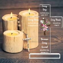 1 件亚克力 - 圣经经文和祈祷，鼓舞人心的基督教礼物，家庭和办公桌装饰，非常适合妈妈、妻子、朋友、生日、周年纪念、感恩节、圣诞节礼物