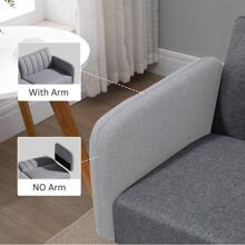 HOMCOM Two Seater Sofa Bed, Convertible Linen Fabric Sofa Couch, Click Clack Sofabed With Adjustable Split Backrest For Living Room, Bedroom, Guest Room, Grey - Grey - View 7