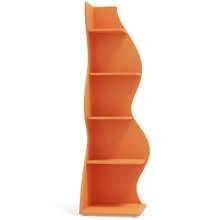 70-Inch Five-Layer Corner Bookshelf, Book Corner, Corner Display Cabinet, Room Decoration Shelf, Bedroom Decoration Shelf, Suitable For Living Room, Study And Bedroom, Easy To Install, Indoor Plant Stand, Modern And Simple Style - 橘色 - 查看 2