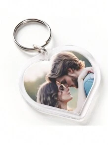 定制透明亚克力相框钥匙扣、照片插入钥匙扣，包括心形、矩形等规格，非常适合个性化钥匙扣 DIY 礼物亚克力相框钥匙扣钥匙扣、清晰图片钥匙扣作为礼物、情侣钥匙扣、家庭礼物、亲爱的朋友礼物、圣诞礼物、送给她/他的礼物