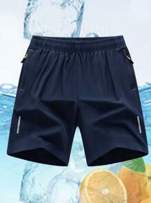 4pcs/Set Men's Summer New Loose Ice Silk Thin Style Shorts, Fashionable Casual Youth Sports Pants - Multicolor - View 2