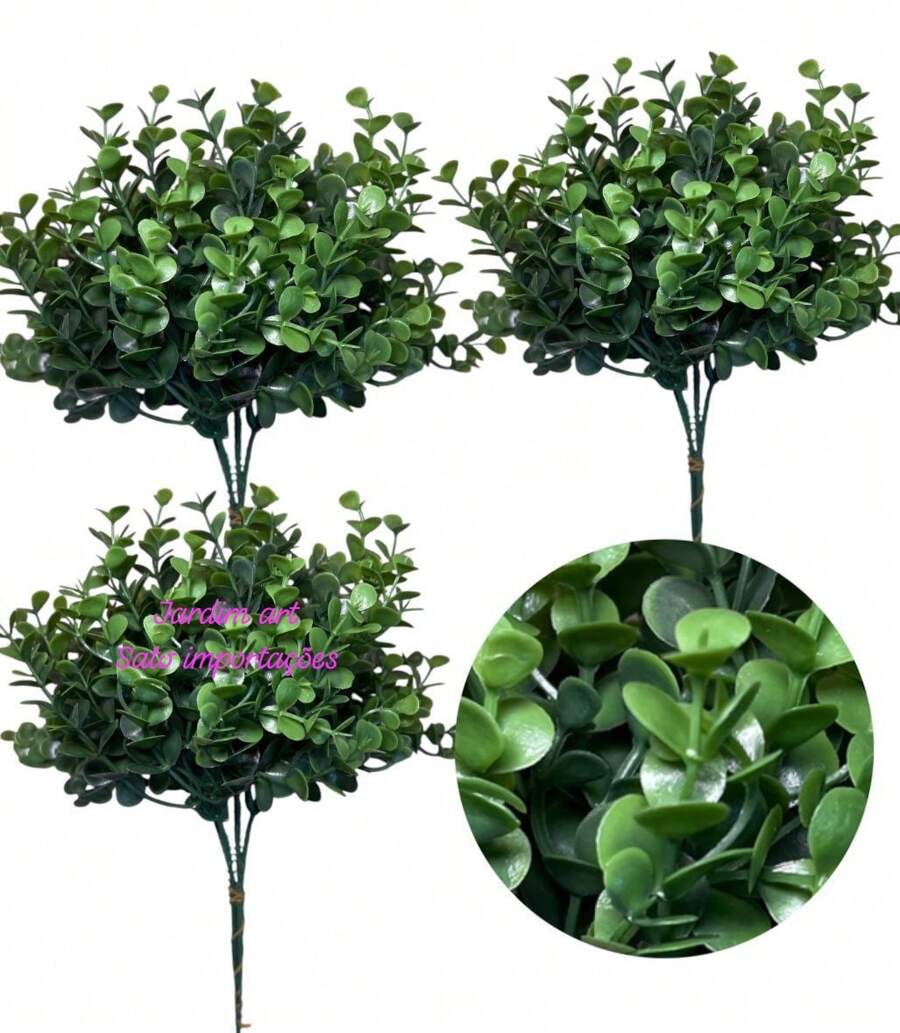 "3 Bouquets Of High Quality Artificial Buchinho Foliage" - màu xanh lá - Xem 1