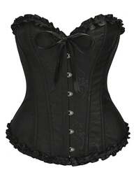 Damen Jacquard Rückenfrei Bandeau Top, Silvester Party, Valentinstag, Feiertags Tops, Korsett Top, Abschluss