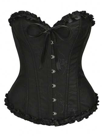 Damtopp med jacquardmönster och knytband, nyårsfest, alla hjärtans dag, högtider, korsetttopp, examen