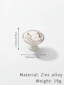 2pcs Set Modern Single Hole Pull Handle Solid Thick White Mini Pull Handle For Cabinet, Closet, Drawer - White - View 3