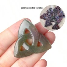 1 pieza Amuleto de cristal natural con nudo celta, piedra energética de gema para decoración de palma, nudos celtas, cuarzo Reiki, piedras de la suerte para hacer joyería, colgante, pulsera y manualidades adultas