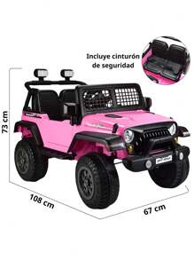 Joykoo Carro a Control Remoto Montable Electrico para Niños Camioneta 12v - Rosa - Ver 6