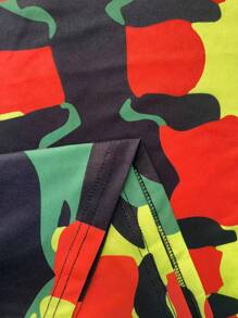 Women Plus Size Casual Vacation Style Printed Spaghetti Strap Dress With Pockets Party Summer Elegant - Multicolor - View 6