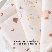 1pc Baby Stroller Plush Warm Cushion, Cartoon Printed Soft & Comfortable Clean Pad, Fur Lining Stroller & Car Seat Pad, Suitable For All Seasons