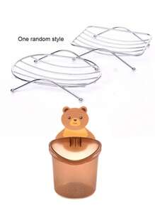 1 件不锈钢肥皂盒架，带 1 件泰迪熊壁挂式浴室架，随机发送家居浴室装饰夏季