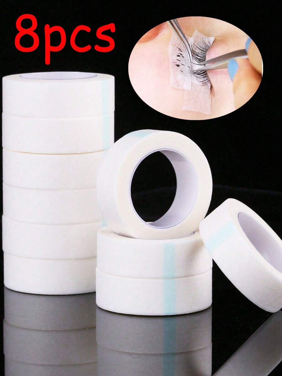 嫁接睫毛胶带，8片装无纺布睫毛嫁接胶带，粘性睫毛胶带，睫毛嫁接工具，适用于睫毛嫁接、化妆、价格实惠、房间装饰、梳妆台、旅行、卧室、化妆配件、价格实惠、圣诞礼物、化妆品、化妆工具、便宜货、礼物、女士礼物、圣诞礼物 - 白色 - 查看 1